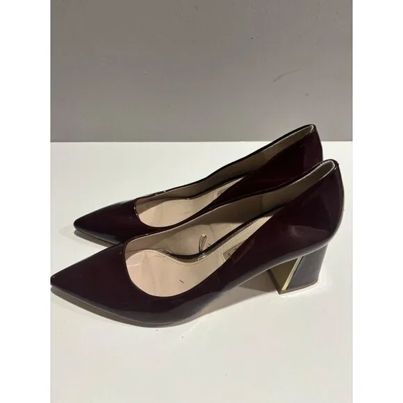 Zara Basic Maroon Patent Leather Pointed Toe Heels Size 41 (10.5) - Picture 3 of 4
